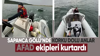 Gölde mahsur kalan 2 kişi kurtarıldı