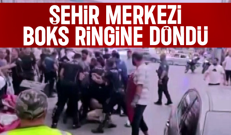 10 kişi birbirine girdi; Yumruklar havada uçuştu