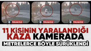 11 işçinin yaralandığı feci kaza kamerada