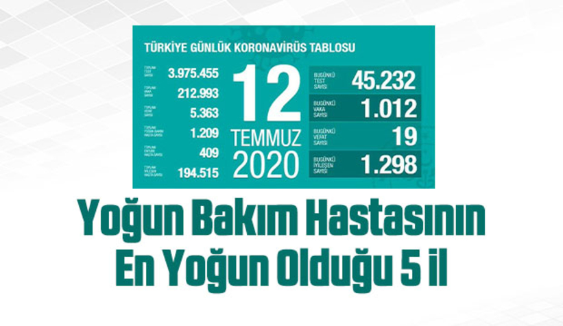 12 Temmuz korona verileri