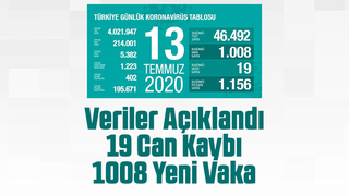 13 Temmuz korona verileri