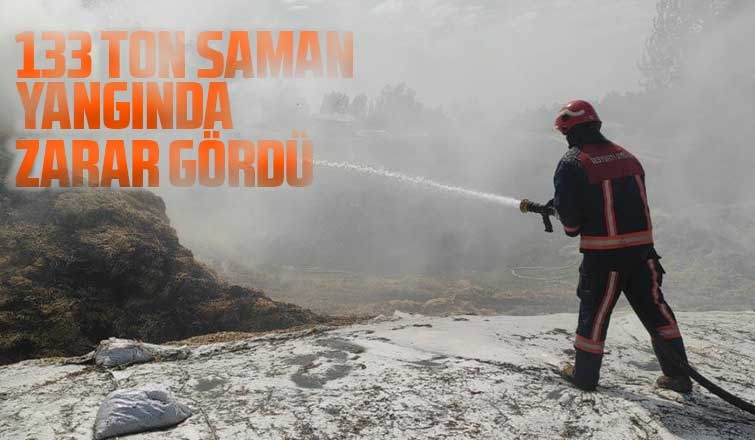 133 ton saman yangında zarar gördü