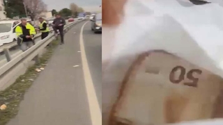  150 bin euro yola saçıldı; 85 bin euro kayıp!