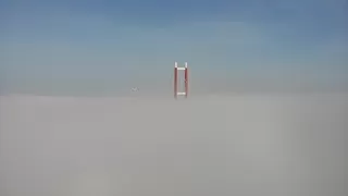 1915 Çanakkale Köprüsü sis içinde kayboldu