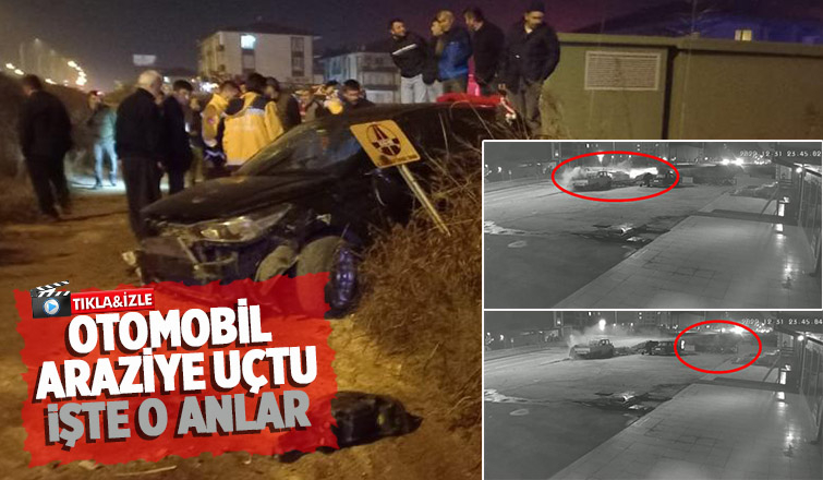 2 kişinin yaralandığı kaza anı kamerada