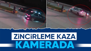 2 kişinin yaralandığı kaza kamerada