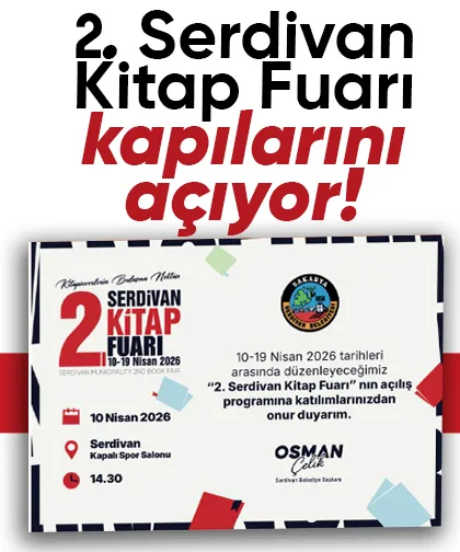 2. Serdivan Kitap Fuarı kapılarını açıyor!