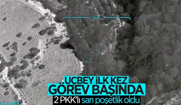 2 teröristin etkisiz hale getirilme anı UÇBEY İHA kamerasında