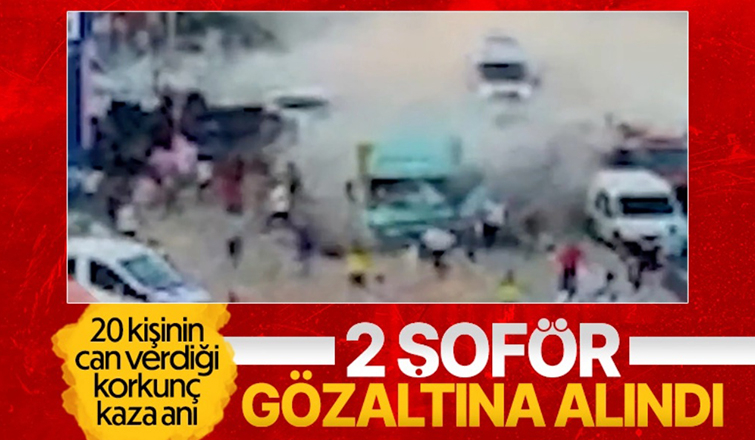20 kişinin öldüğü katliam gibi kazada 2 şoför gözaltında