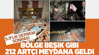 212 artçı sarsıntı meydana geldi