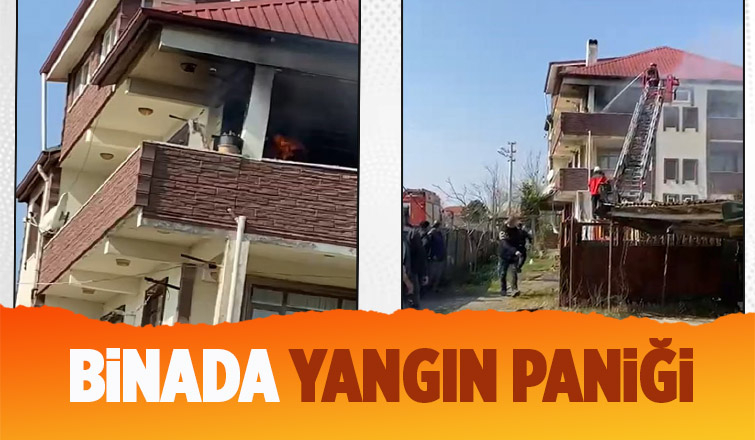3 katlı binada yangın panik oluşturdu