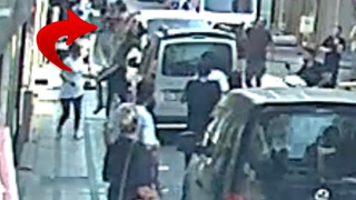 3. kattan düşen çocuğu esnaf havada yakaladı