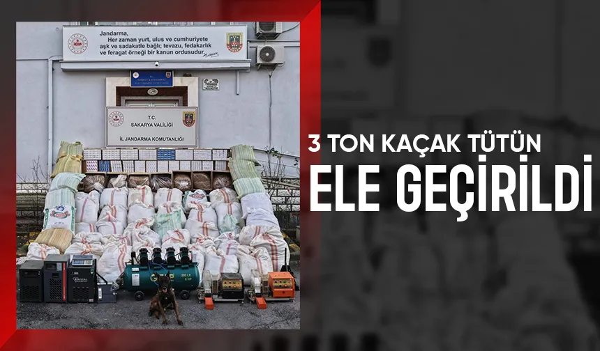 3 ton kaçak tütün ile yakalandılar