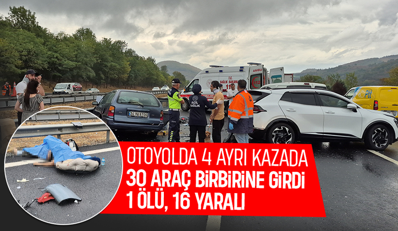 30 araç biribirine girdi: 1 ölü, 16 yaralı