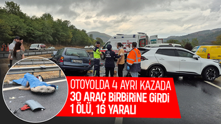 30 araç biribirine girdi: 1 ölü, 16 yaralı