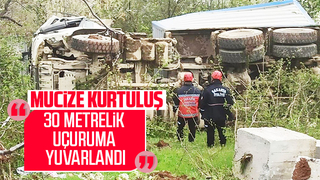30 metrelik uçuruma yuvarlandı
