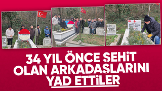 34 yıl önce şehit olan arkadaşlarını yad etmek için kilometrelerce yol kat ettiler