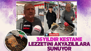 36 yıldır Akyazı'da kestane satıyor