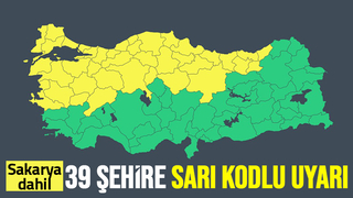 39 kente sarı kodlu uyarı