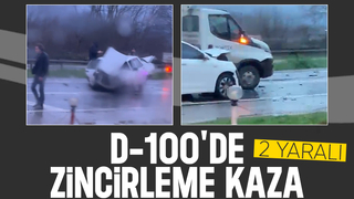 4 araçlı kazada 2 kişi yaralandı