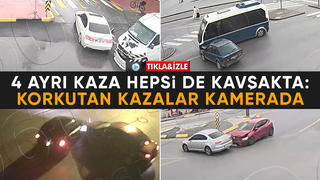 4 ayrı kaza hepsi de kavşakta: O kazalar kamerada