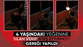 4 yaşındaki yeğeninin eline silah vererek ateş ettirdi