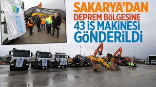 43 iş makinası enkaz kaldırma için yola çıktı