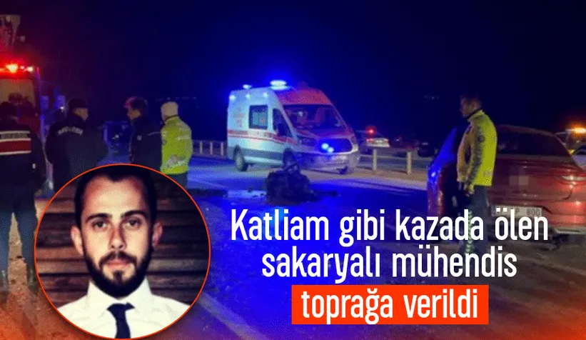 5 kişinin öldüğü kazada hayatını kaybeden mühendis toprağa verildi