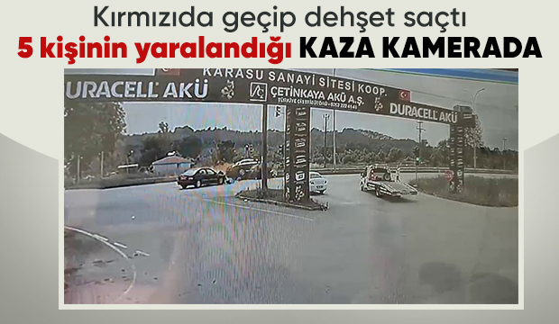 5 kişinin yaralandığı kaza kamerada