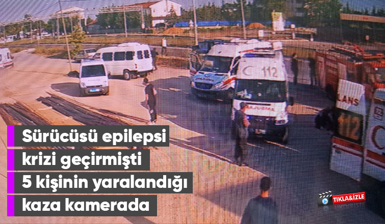 5 kişinin yaralandığı kaza kamerada