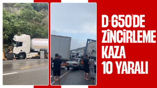 5 tır ve bir otomobilin karıştığı kaza: 10 yaralı