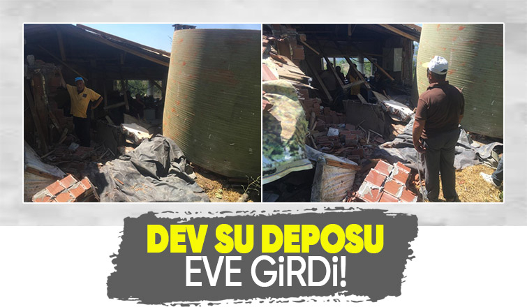 5 tonluk dev depo yuvarlanıp eve girdi