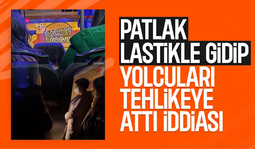 53 yolcusu bulunan halk otobüsü patlak lastikle gitti