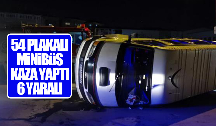 54 plakalı minibüs kaza yaptı: 6 yaralı