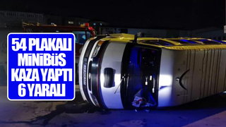 54 plakalı minibüs kaza yaptı: 6 yaralı
