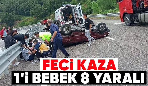 54 plakalı otomobilin karıştığı kaza: 8 yaralı