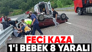 54 plakalı otomobilin karıştığı kaza: 8 yaralı