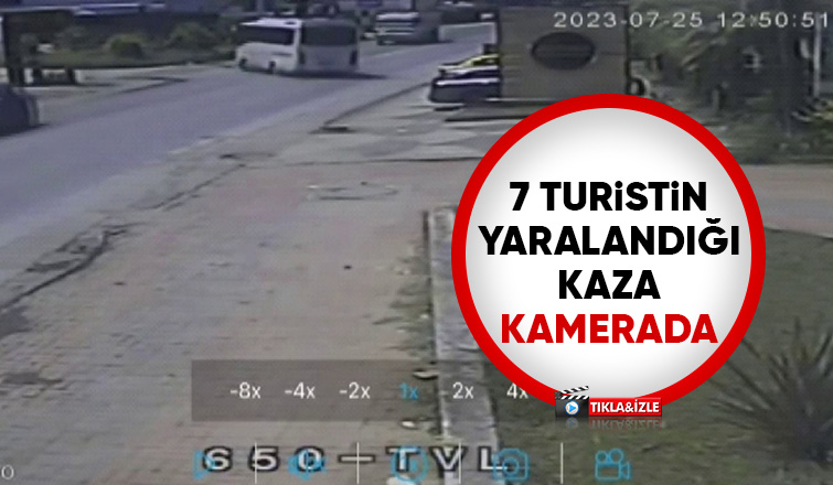 7 kişinin yaralandığı kaza kamerada