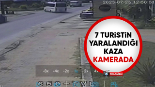 7 kişinin yaralandığı kaza kamerada