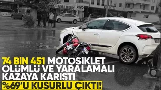 74 bin 451 motosiklet ölümlü ve yaralamalı kazaya karıştı