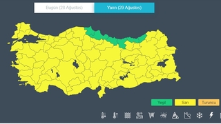 75 il için sarı uyarı Sakarya'da var