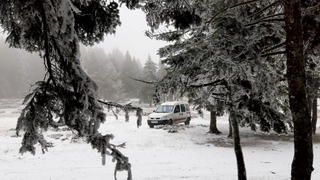 Abant Tabiat Parkı'nda kar yağışı başladı