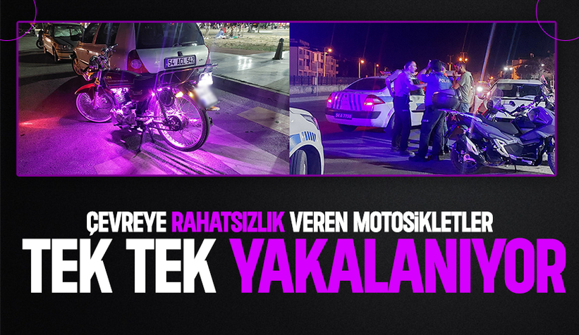 Abart egzozlu motosikletli ehliyetsiz çıktı
