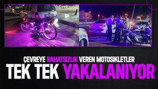 Abart egzozlu motosikletli ehliyetsiz çıktı