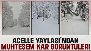 Acelle Yaylası'ndan kar fotoğrafları