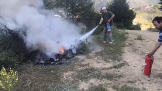 Acelle Yaylasında Yangın Son Anda Söndürüldü 