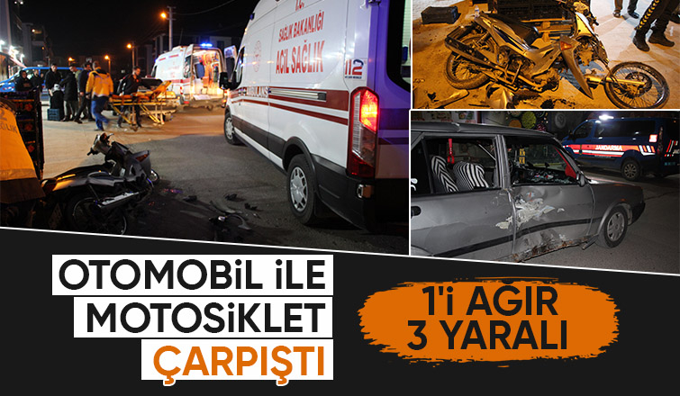 Ada Caddesi nde kaza 3 yaralı