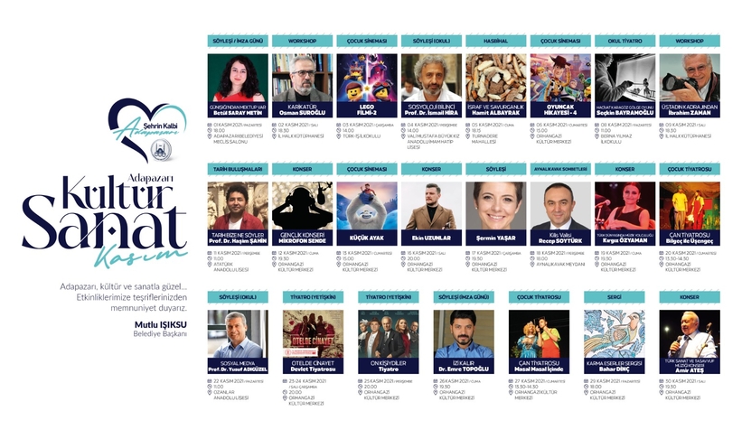 Adapazarı Belediyesi Kasım etkinliklerini açıkladı