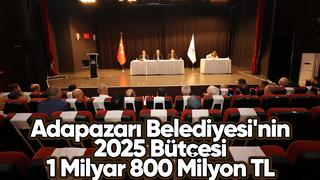 Adapazarı Belediyesi'nin 2025 bütçesi belli oldu