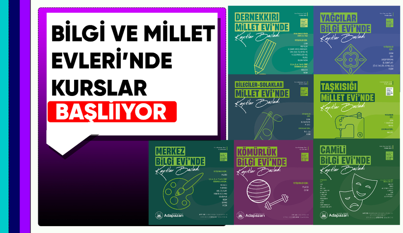 Adapazarı Bilgi ve Millet Evleri’nde Kurslar başlıyor